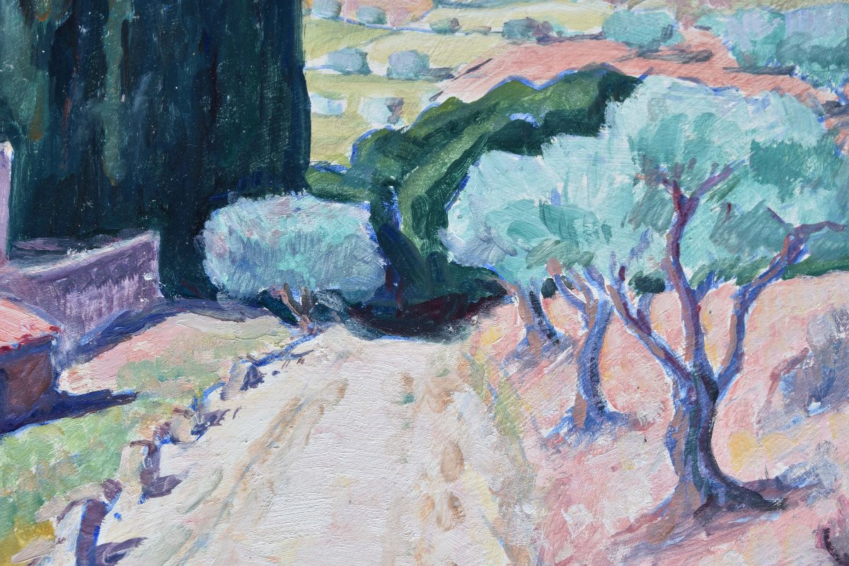 Jean-pierre Julien "the Eagle's Beak At La Ciotat" Oil On Cardboard 64x48-photo-2